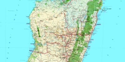 ਨਕਸ਼ਾ ਮੈਡਗਾਸਕਰ ਦੇ topographic